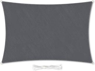 rechteckiges Sonnensegel 5x7 m Polyester luftdurchlässig Dunkelgrau