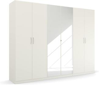 Rauch Möbel Pure by Quadra Spin Schrank Drehtürenschrank, Weiß, 6-trg. mit Spiegel, inkl. 3 Kleiderstangen, 3 Einlegeböden, BxHxT 271x210x54 cm
