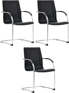 3er Set Stühle Melina (Farbe: schwarz)