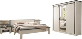 Schlafzimmer komplett Set Stove in weiß Pinie Landhaus Liegefläche 180 x 200 cm