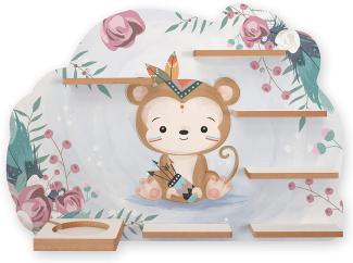 Kreative-Feder 'Kleiner Affe' Tonie-Regal, Holz mehrfarbig, 59 x 41 cm