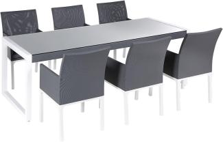 Gartenmöbel Set Aluminium grau 6-Sitzer BACOLI
