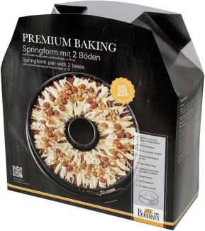 Birkmann Premium Baking Springform mit zwei Böden, Spring Form, Kuchenform, Servierboden, Anithaft, 26 cm, 882034