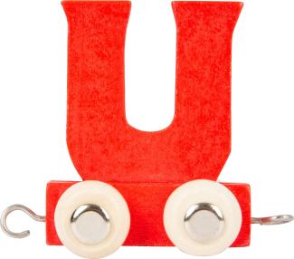 Buchstabenzug bunt | bunte Lok - farbige Waggons | Wunschname zusammenstellen | Holzeisenbahn | EbyReo® Namenszug aus Holz | personalisierbar | auch als Geschenk Set (Farbe Rot, Buchstabe U)