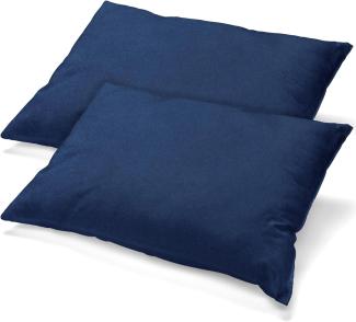 aqua-textil Classic Line Kissenbezug 2er-Set 40 x 80 cm dunkel blau Baumwolle Kissen Bezug Reißverschluss Jersey Kissenhülle