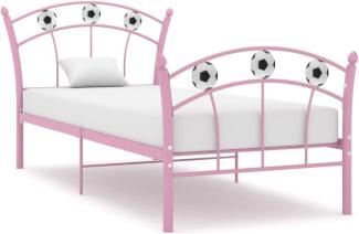 vidaXL Einzelbett mit Fußball-Design Rosa Metall 90x200 cm