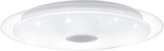 Eglo 98323 LED Deckenleuchte LANCIANO 1 mit Kristallen weiß, transparent weiß, chrom Ø40cm H:7,5cm