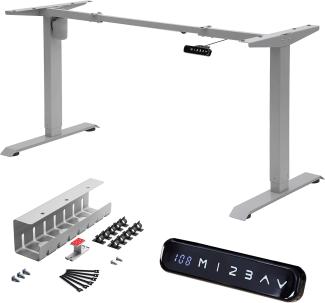 ALBATROS Schreibtisch-Gestell Lift N4S + Kabelkanal, Silber, elektrisch höhenverstellbar mit Memory-Funktion, Kollisionsschutz und Soft-Start/Stop