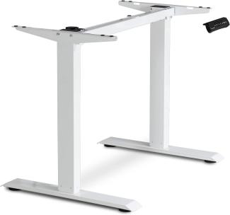 ESMART ETX-121W Weiß - Ergonomisches Steh-Sitz-Schreib-Tisch-Gestell Stufenlos elektrisch höhenverstellbar 71-121 cm 3X Memory Aktivitätserinnerung Soft-Start/Stopp