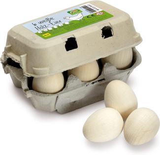 Erzi Eier weiss 6er Pack aus Holz