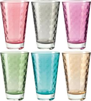 Leonardo OPTIC Trinkglas groß 300 ml farbig sortiert 6er Set