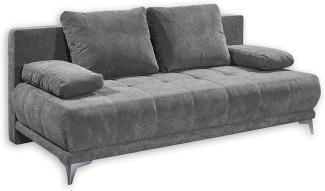 Couch Sofa Zweisitzer JENNY Schlafcouch Schlafsofa ausziehbar dunkelgrau 203 cm