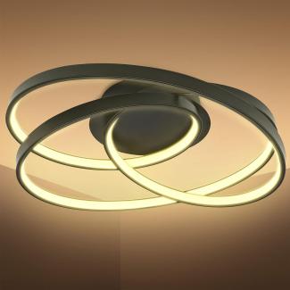 Deckenleuchte LED Design Frame Wohnzimmerlampe Deckenlampe Ringe schwarz Flur