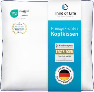 Third of Life Kopfkissen inSPIRO mit Duo-Hohlfasertechnologie für optimale Stützkraft, passt in 60 x 60 cm Bezug