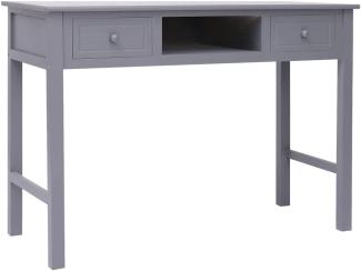 Schreibtisch Grau 108x45x76 cm Massivholz Paulownia