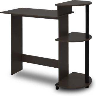 Furinno Compact Schreibtisch mit Regalen, Holz, PVC-Rohre, Espresso/Schwarz, 39. 62 x 39. 62 x 85. 34 cm
