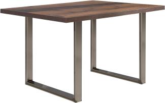 FORTE TABLES Tisch nicht ausziehbar, Holzwerkstoff, Old Wood Vintage, 140 x 74. 7 x 90 cm