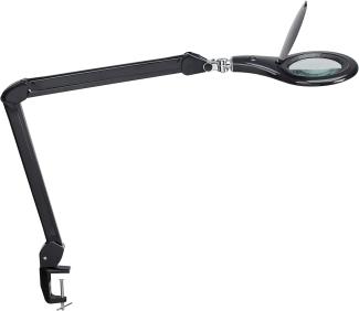 MAUL LED-Lupenleuchte Glaslinse 127mm (5 Zoll) Tischklemme schwarz