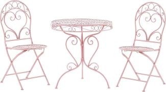 Balkonset rosa Metall 2 Stühle zusammenklappbar ALBINIA