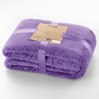 DecoKing Kuscheldecke 220x240 cm violett Decke Microfaser Wohndecke Tagesdecke Fleece weich sanft kuschelig skandinavischer Stil lila Henry