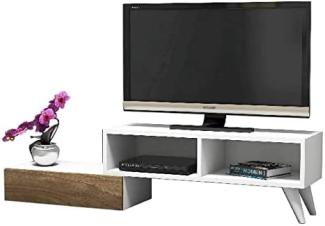 Homemania TV-Schrank Active 140x29,7x35 cm Weiß und Walnuss