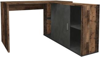 FMD Möbel - VALLEY - Schreibtisch - melaminharzbeschichtete Spanplatte - Old Style dunkel / Matera - 118 x 75 x 124,5cm