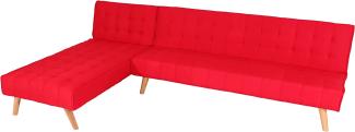 Ecksofa HWC-K38, Sofa Klappsofa, Liegefläche links/rechts, Stoff/Textil Massivholz MVG zertifiziert 256cm ~ rot