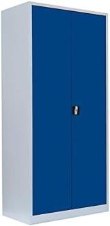 Stahl-Aktenschrank Metallschrank abschließbar Büroschrank Stahlschrank 195 x 92,5 x 50cm Lichtgrau/Blau 530351