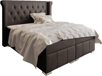 Stylefy 'Alonzo' Boxspringbett, Kunstleder Madryt Braun 200 x 200 cm