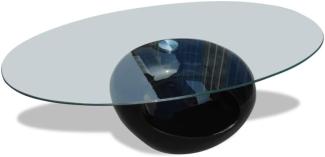 vidaXL Couchtisch mit ovaler Glasplatte Hochglanz Schwarz [240319]
