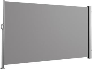 SVITA Seitenmarkise ausziehbar Sichtschutz 300x160 cm Hellgrau