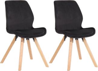 2er Set Stuhl Luna Samt (Farbe: schwarz)