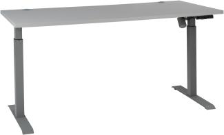 'Pronto' Schreibtisch höhenverstellbar, lichtgrau, 160 x 72-120 x 80 cm