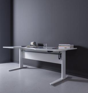 'Prima' Schreibtisch elektrisch höhenverstellbar, Weiß, 180 x 90 x 66,5 - 117,5 cm