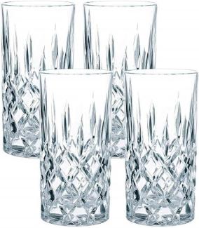 Spiegelau & Nachtmann 4-teiliges Longdrink-Set, Kristallglas, 375 ml, Noblesse, 0089208-0