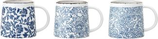 Bloomingville Molly Tassen 3er Set 400ml Keramik Kaffeetassen Teetassen Landhausstil