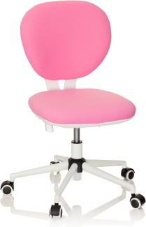 hjh OFFICE 670968 Kinder- und Jungenddrehstuhl Kid VIVO Stoff Pink/Weiß Kinderbürostuhl mit höhenverstellbarer Rückenlehne