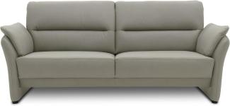 DOMO Collection Lascano 2 Sitzer, formschöner 2er Couch mit Federkern in Lederoptik, Sitzraster 80, Sofa, Garnitur, lichtgrau, 192 cm