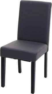 Esszimmerstuhl Littau, Küchenstuhl Stuhl, Kunstleder ~ grau matt, dunkle Beine