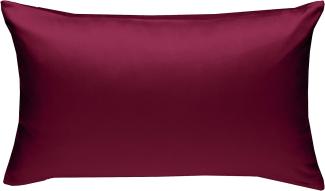 Bettwaesche-mit-Stil Mako-Satin / Baumwollsatin Bettwäsche uni / einfarbig pink Kissenbezug 50x70 cm