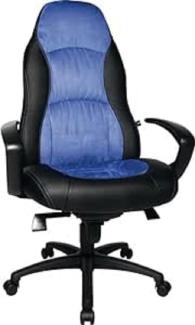 Topstar Speed Chair, Chefsessel, Bürostuhl, Schreibtischstuhl, inkl. Armlehnen, Kunstleder/Mikrofaser, schwarz/blau
