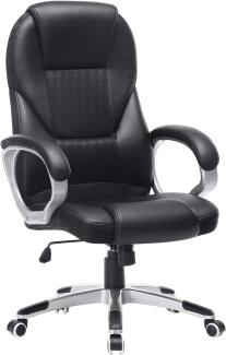 SONGMICS Bürostuhl mit hoher Rückenlehne, langlebig und stabil, höhenverstellbar, ergonomisch, Schwarz, OBG22BUK