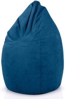 Green Bean© Sitzsack mit Rückenlehne "Drop" 60x60x90cm - Indoor Sitzkissen 220L Füllung - Bean Bag Lounge Chair Sitzhocker Blau