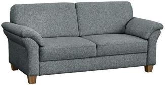 CAVADORE 3-Sitzer Byrum / Große 3er-Couch im Landhausstil mit Federkern / Passend zur edlen Sofagarnitur Byrum / 186 x 87 x 88 / Flachgewebe: Hellgrau