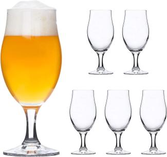 Rocco 6er-Set Bierglas Executive 0. 3L edle Bier-Tulpe Stiel-Gläser Cocktail-Becher Glas Kelche