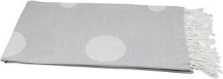 Hamamtuch Strandtuch grau weiß 100x180 cm "Punkt-Muster"