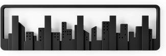 Umbra Skyline Schwarz Garderobenhaken mit 5 beweglichen Haken Garderobenleiste aus Kunsts
