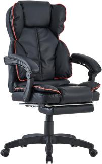 Schreibtischstuhl Bürostuhl Gamingstuhl Racing Chair Chefsessel mit Fußstütze Schwarz - Rot