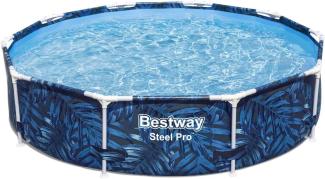 Steel Pro™ Frame Pool ohne Pumpe Ø 305 x 66 cm, tropisches Blatt-Design, rund