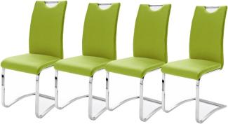 Robas Lund Esszimmerstühle 4er set, Schwingstuhl belastbar bis 120 kg, Stuhl Lime, Komfortsitzhöhe 47 cm